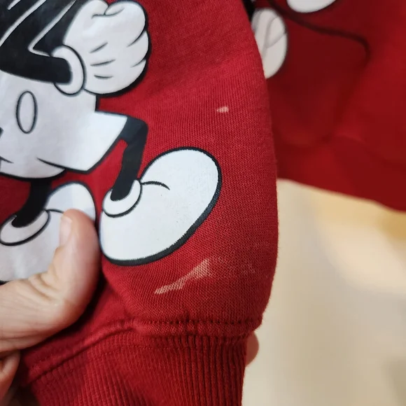 Disney Red Mickey Mouse Graphic Crewneck Sweatshirt - Picture 3 of 5